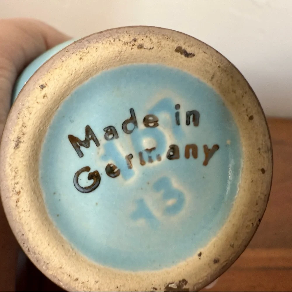 Vintage Made‎ in German Blue & Gold small Vase 5.5”H